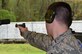 Second Lt. Tucker Sears, the 436th Logistics Readiness Squadron material management officer in charge, shoots a .22-caliber pistol during Team Camp March 24, 2015, at Fort Benning, Ga. At Team Camp, Sears earned a spot on the Air Force National Pistol Team and has already competed in two competitions and placed first on the Air Force’s Silver Team at the NRA National Outdoor Rifle and Pistol Championships at Camp Perry, Ohio. (U.S. Air Force photo/Lt. Col. Hugh M. Ragland)