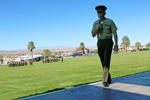 Lieutenant Colonel Brian S. Middleton, commanding officer of 3rd Battalion, 4th Marines, 7th Marine Regiment, 1st Marine Division, address the crowd during the unit’s reactivation ceremony aboard Marine Air Ground Combat Center Twentynine Palms, Calif., Sept. 17, 2015. The Marine Corps’ reactivation of the “Thundering Third” officially starts Oct. 1, 2015, which marks exactly 90 years of dedicated service within the Corps.