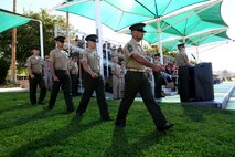 Marines with 3rd Battalion, 4th Marines, 7th Marine Regiment, 1st Marine Division march onto the parade field during the battalion’s reactivation ceremony aboard Marine Air Ground Combat Center Twentynine Palms, Calif., Sept. 17, 2015. The Marine Corps’ reactivation of the “Thundering Third” officially starts Oct. 1, 2015, which marks exactly 90 years of dedicated service within the Corps.