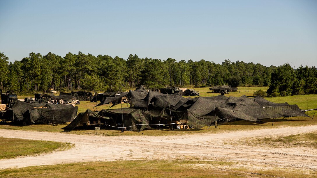Marines and sailors with 10th Marine Regiment, 2nd Marine Division conducted a field exercise called Operation Firestorm in order to prepare for their upcoming exercise, Rolling Thunder, at Camp Lejeune, N.C., Sept. 14-18, 2015. The regiment set up their campground in a similar layout for Rolling Thunder in order to see how communications will be set up and functioning for the exercise. 