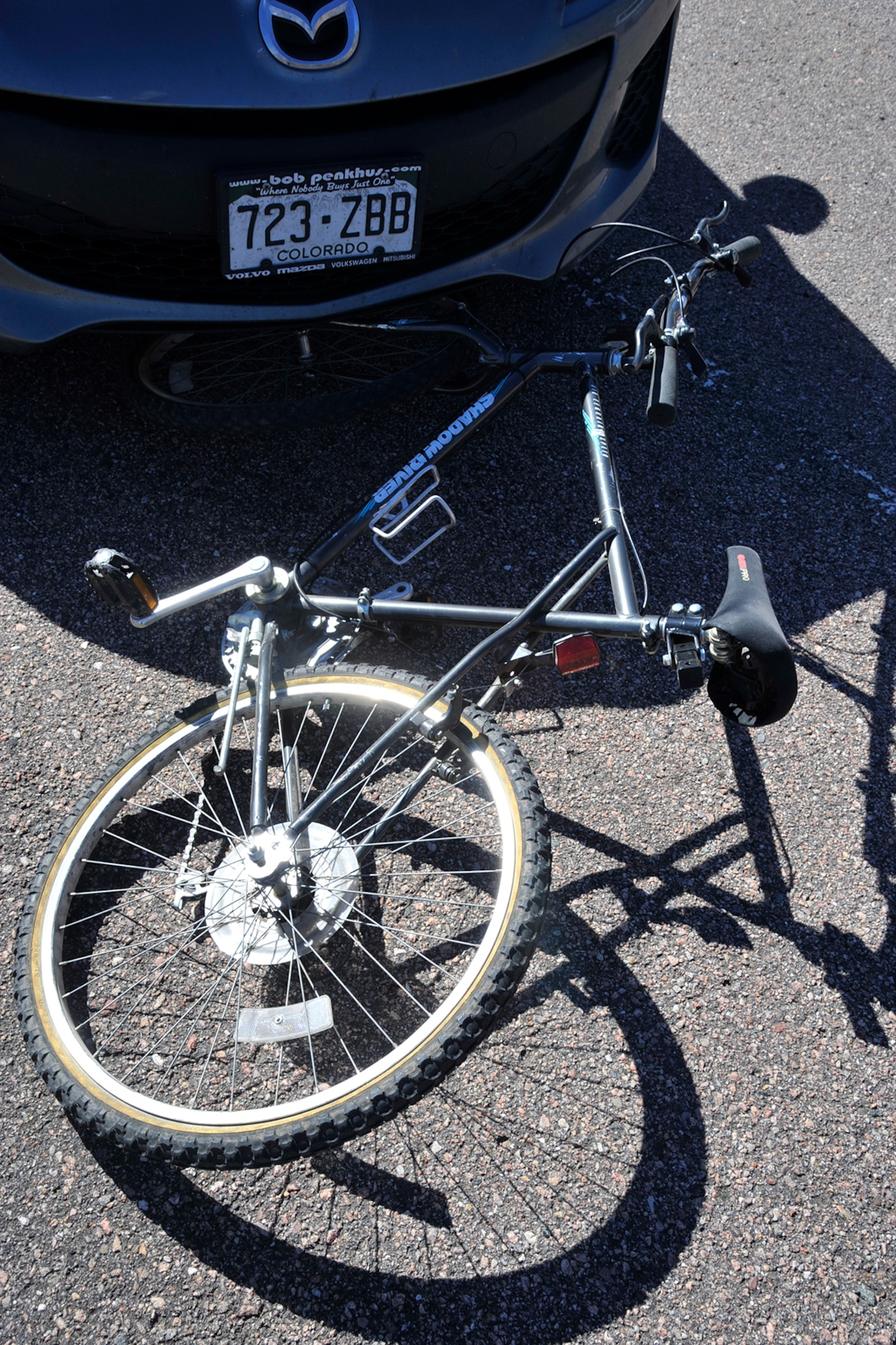CHEYENNE MOUNTAIN AIR FORCE STATION, Colo. – Emergency services personnel here responded to a simulated bicycle versus car accident during an exercise Sept. 17, 2015. The scenario included a bicyclist hit by a car and going over the edge of the mountain. (U.S. Air Force photo by Robb Lingley)