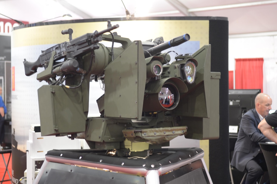 This Dual Remote Weapon Station (DRWS) was exhibited by KONGSBERG during the Modern Day Marine Military Exposition aboard MCBQ, Sept. 22.