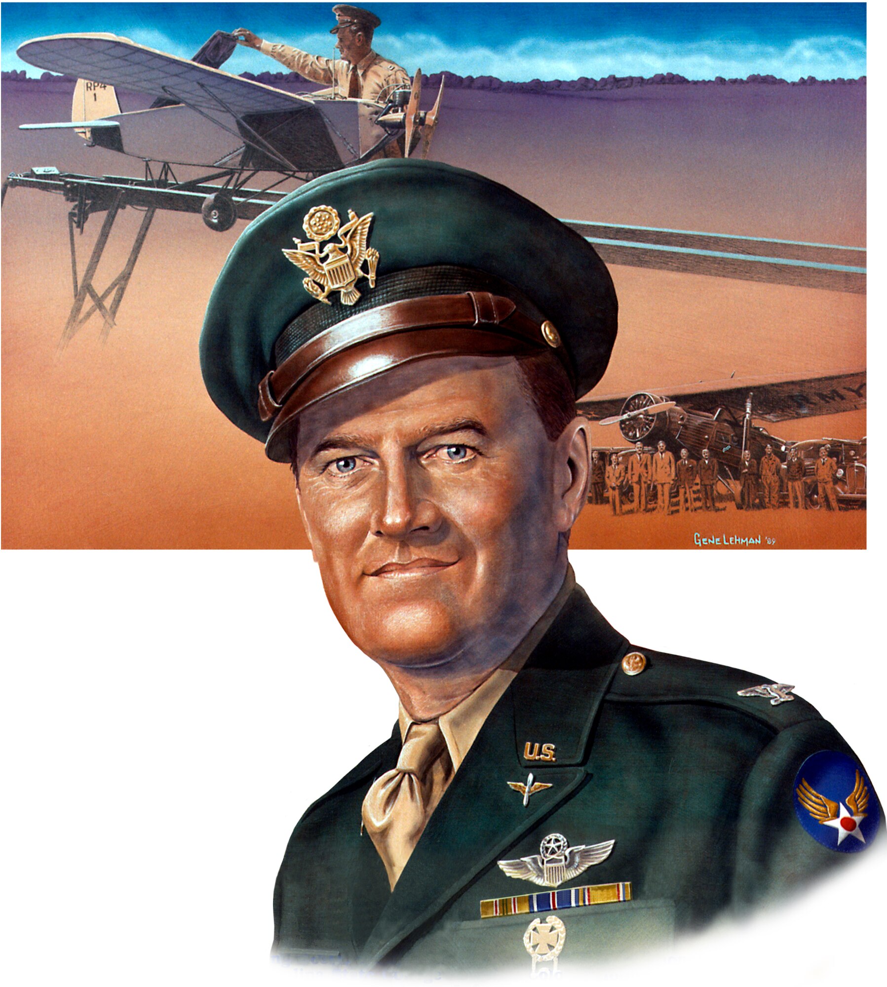 An artistic portrait of Col. George V. Holloman. Today’s remotely piloted aircraft and the Airmen that support them are in existence because of research and development done by Holloman in the late 1930s. (Courtesy photo) 