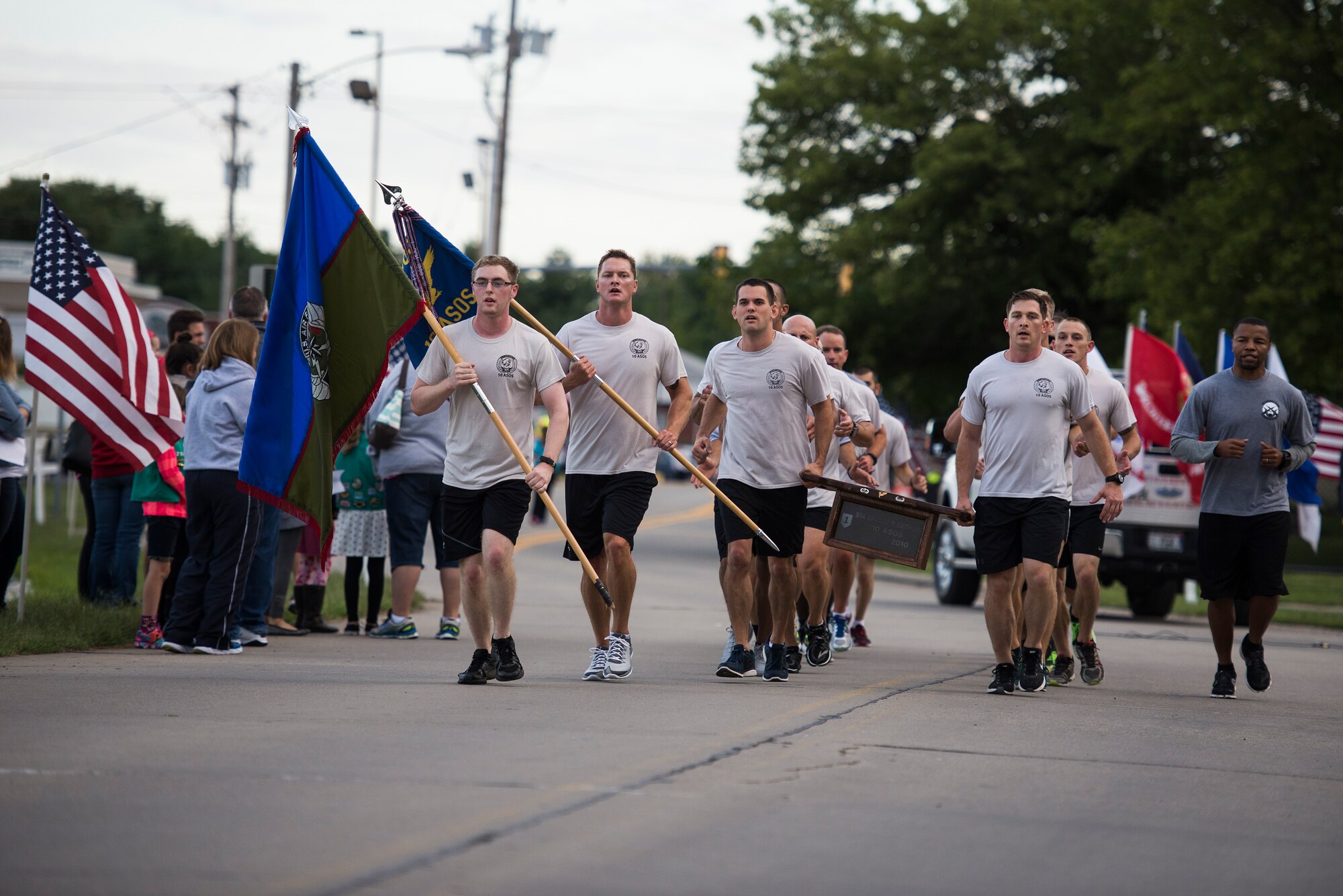 Tactical Air Command and Control Specialists participated in the 6th Annual Bradley R. Smith Memorial Run/Walk Sept. 12 in Troy, Illinois. The event was in honor of Senior Airman Bradley Smith. Smith was deployed in Afghanistan retrieving a fallen soldier when his platoon was struck with an improvised explosive device killing him and the platoon medic instantly. (U.S. Air Force photo/Airman Gwendylyn Smith)