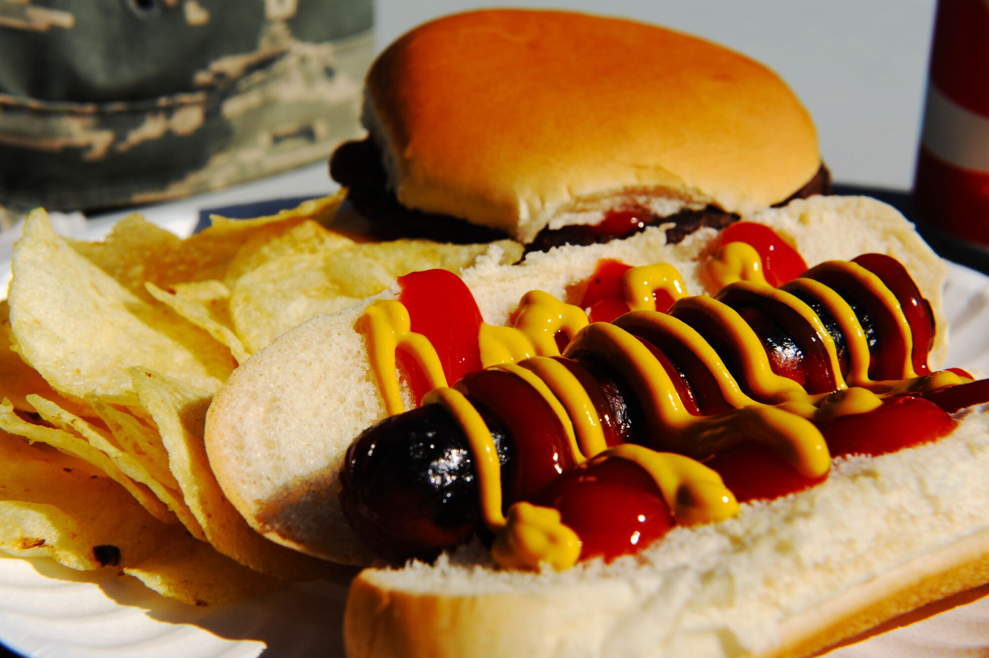 A meal prepared by event volunteers sits on a table during the Combined Federal Campaign Overseas kickoff at the base pavilion on Spangdahlem Air Base, Germany, Sept. 21, 2015. The CFC is the world’s largest workplace charity campaign, with almost 200 CFC campaigns throughout the U.S. and overseas raising millions of dollars each year. The campaign’s mission is to promote and support philanthropy through a program that is employee-focused, cost-efficient and effective in providing all federal employees the opportunity to improve the quality of life for all. (U.S. Air Force photo by Airman 1st Class Timothy Kim/Released)