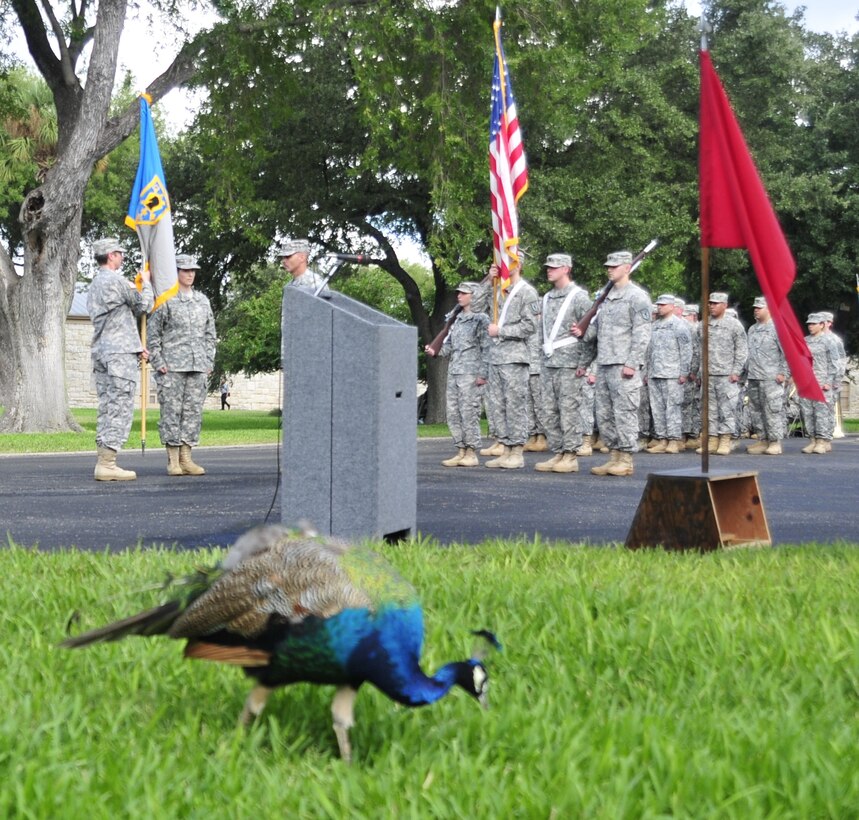 Soldiers of the 505th MI Brigade participate in a unit activation ceremony in the historic Quadrangle on Fort Sam Houston on 18 Sep.  The Commanding General of the Military Intelligence Readiness Command, Brig. Gen. Christie L. Nixon presided over the event.  The ceremony formally recognized the activation of the Army Reserve’s multi-component intelligence brigade, regionally aligned to support active duty missions.  