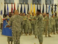 Soldiers of the 321st Military Intelligence Battalion (BfSB) participated in a Casing Ceremony on Sat. Sep. 19 at the Austin Bergrstom International Airport Armed Forces Reserve Center.  
