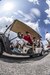 Sgt. 1st Class Erica Adderley safely shuttles a cart with disabled persons from the ADA lot to their trackside seats before the start of the Bojangles' Southern 500 at Darlington, S.C., Sept. 6, 2015. Thirty Army Reserve Soldiers and their family members from the 108th Training Command (IET) and 415th Chemical Brigade gave up their Labor Day weekend to lend a helping hand to those in need for the race weekend. (U.S. Army photo by Sgt. 1st Class Brian Hamilton)