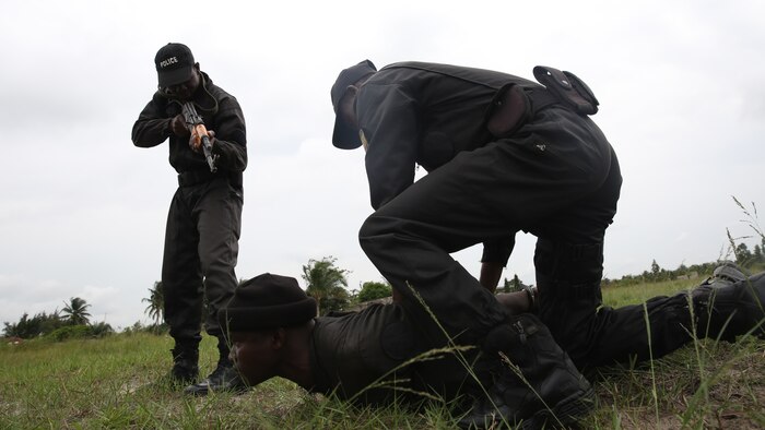U.S. Marines and sailors accompanied Benin’s National Surveillance Police to Jesu Jro, Benin, Sept. 24, 2015, to conduct a combined border surveillance training exercise. The Marines and sailors with the Special-Purpose Marine Air-Ground Task Force Crisis Response-Africa came to Benin for a monthlong theater security cooperation mission to build the NSP’s capacity to counter illicit trafficking along the country’s borders. 