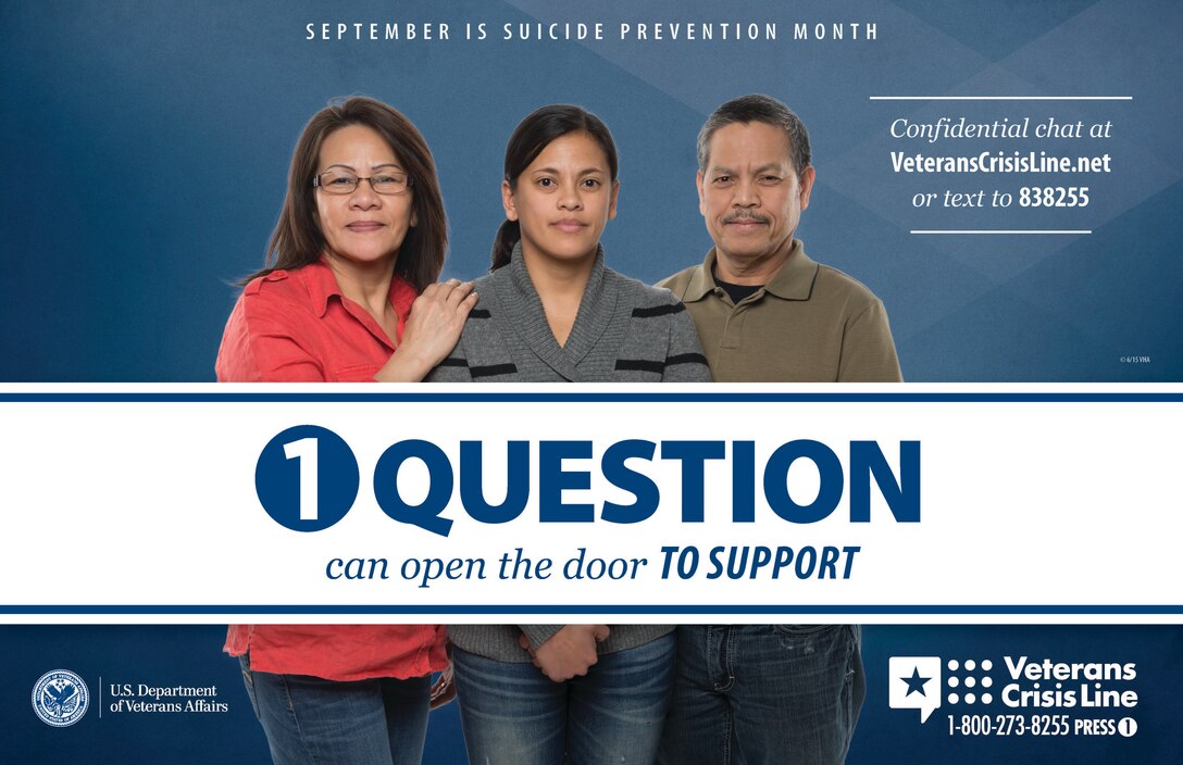 During the month of September and throughout the year, the U.S. Department of Veterans Affairs officials want to share a simple message with veterans, service members, their families and friends: free, confidential crisis support from the veterans crisis line is available 24/7, 365 days a year for veterans and service members.