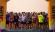 Nearly 300 runners lined up on a flightline starting line at Barksdale Air Force Base, La., Sept. 19, 2015, during the 2015 Half Marathon and 5K hosted by the 2nd Force Support Squadron. The event was open to the public and participants included runners aged 9-69, as well as kids on bikes and others towed in strollers and wagons. (U.S. Air Force photo/Staff Sgt. Tyler Prince)