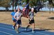 TRAVIS AIR FORCE BASE, Calif. -- Travis Team members run with Honor Guard Airmen, and active duty delayed enlistment trainees, during the 24-hour POW/MIA Vigil Run Sept.18 2015. (U.S. Air Force photos/Ellen Hatfield)

