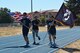 TRAVIS AIR FORCE BASE, Calif. -- Travis Team members run with Honor Guard Airmen, and active duty delayed enlistment trainees, during the 24-hour POW/MIA Vigil Run Sept.18 2015. (U.S. Air Force photos/Ellen Hatfield)
