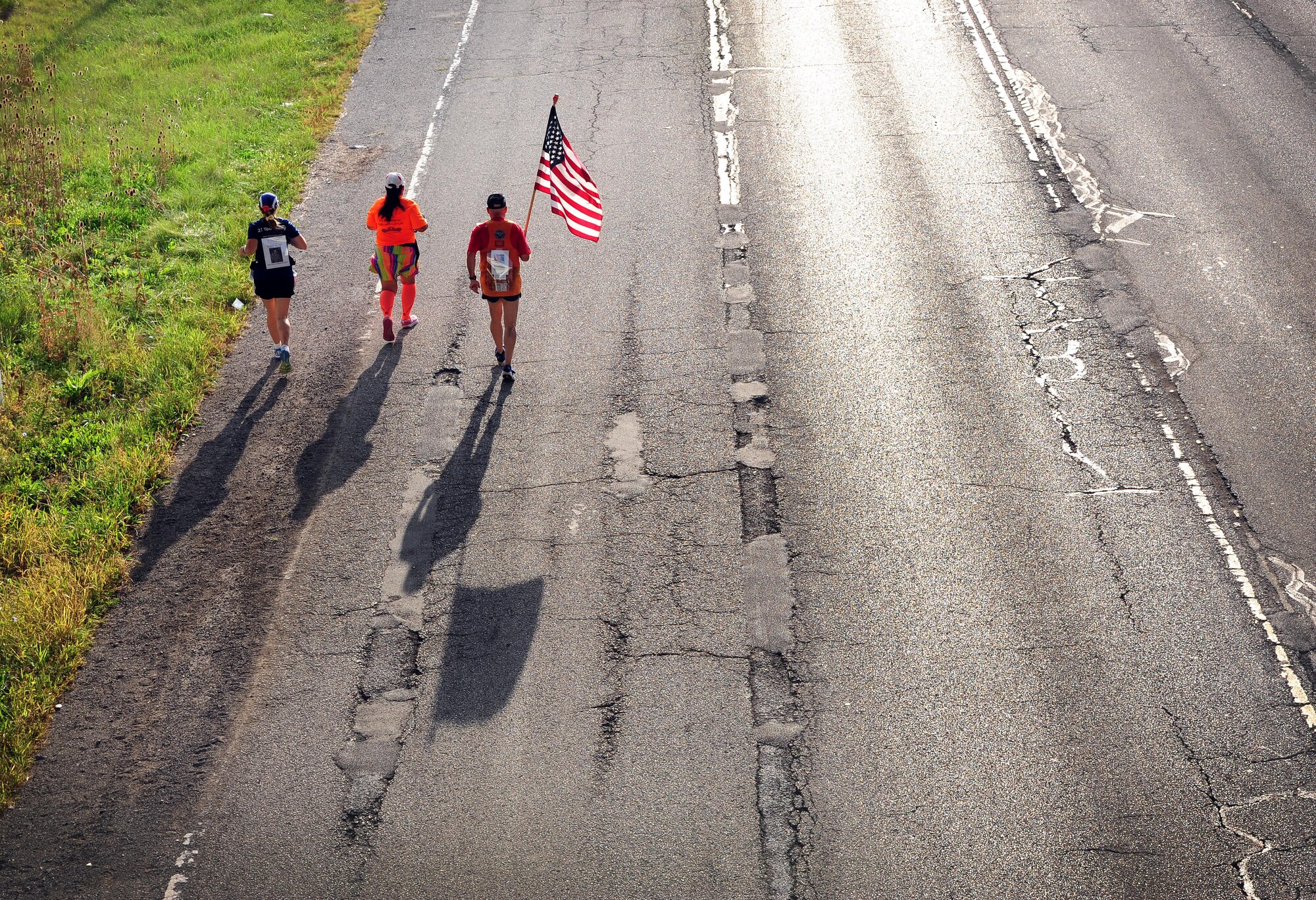 Several runners participate in the 19th Annual Air Force Marathon Sept. 19, 2015 in Dayton, Ohio.  The event included a 5K, 10K, half and full marathon with more than 15,000 participants. (U.S. Air Force photo by Senior Airman Matthew Lotz/Released)