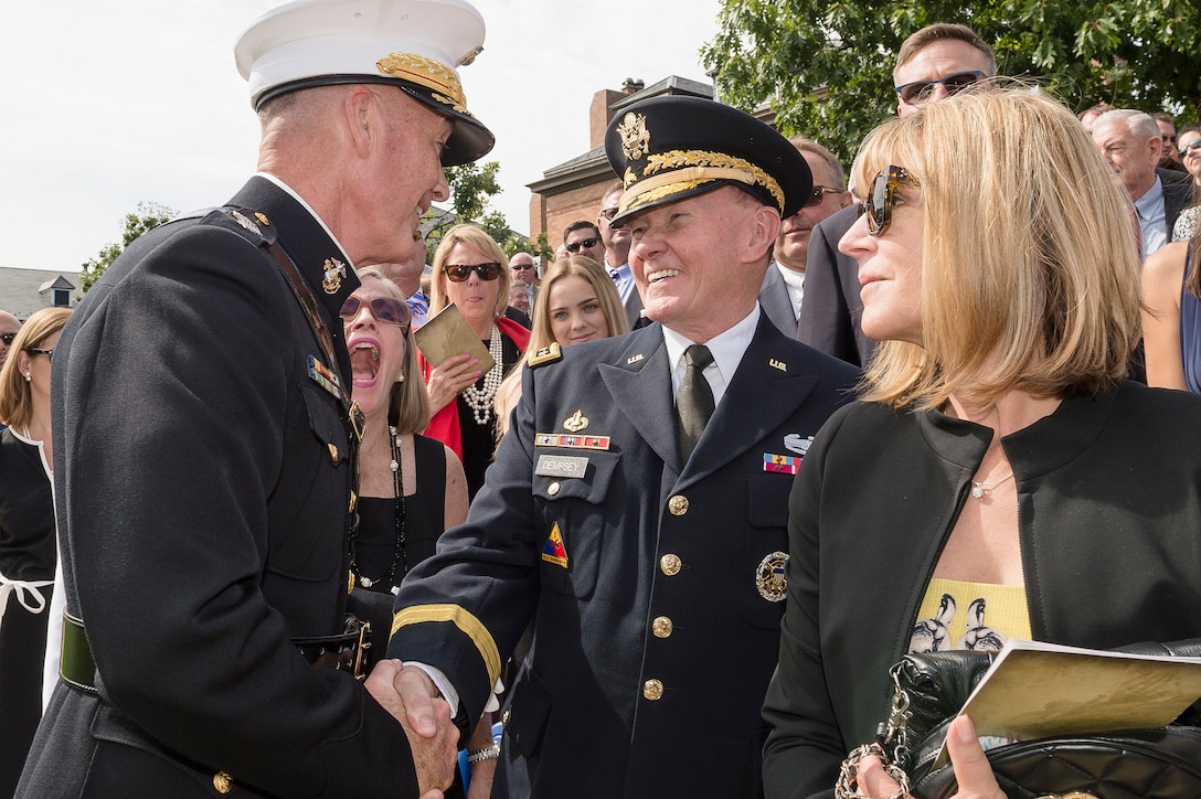 Army Gen. Martin E. Dempsey, chairman of the Joint Chiefs of Staff, attends the Marine Corps passage of command ceremony at Marine Barracks Washington, D.C., Sept. 24, 2015. DoD photo by Army Staff Sgt. Sean K. Harp