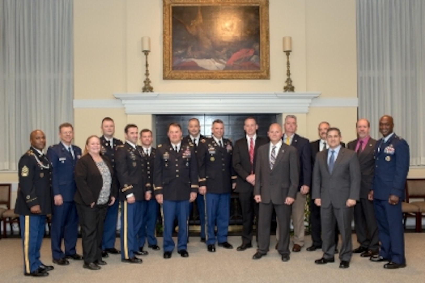 Laird, seventh from right, poses with the 2015 Depot and Arsenal Executive Leadership Program graduates.