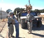 Lake County resident Bridget Sargeant thanks Staff Sgt. Janneth Rendon and Spc. Steven Garivay for their assistance and patience while escorting her back to her home. Close to 100 California Guard military police assisted local authorities in escorting residents to make brief trips back to feed animals, grab medications or other important documents from the homes they had to evacuate because of wildfires. Some residents have been away from their homes for 10 days. The Guard members are part of the 870th Military Police Company. 