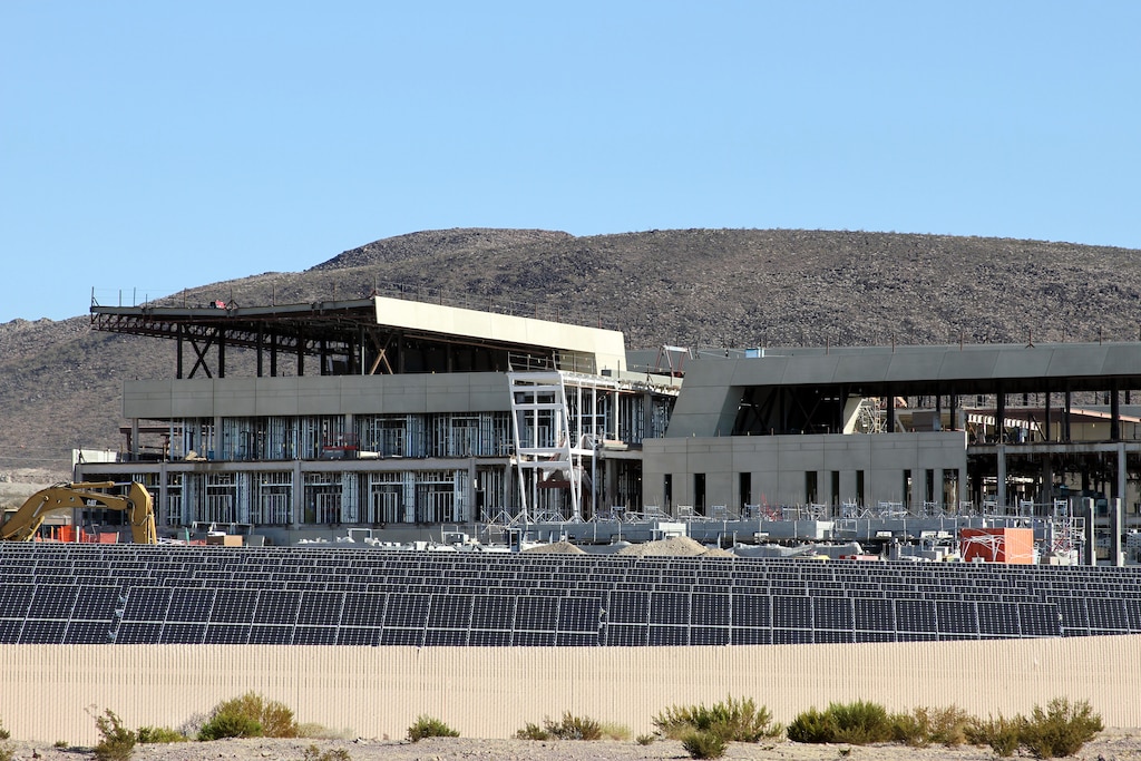 The new Fort Irwin Weed Army Community Hospital at Fort Irwin, California , 7.6 acre  photovoltaic (PV) array and a solar thermal array, will generate 2.4 megawatts of power and the solar thermal array will provide a majority of the hot water the hospital requires. The new hospital project consists of a 216,000 square foot hospital facility which will provide Soldier and family patient care, emergency medicine, and a wide variety of clinical support.  The facility stands to become the first LEED Platinum,  net-zero, carbon-neutral hospital that will generate all of its energy needs from solar power and renewable energy systems
