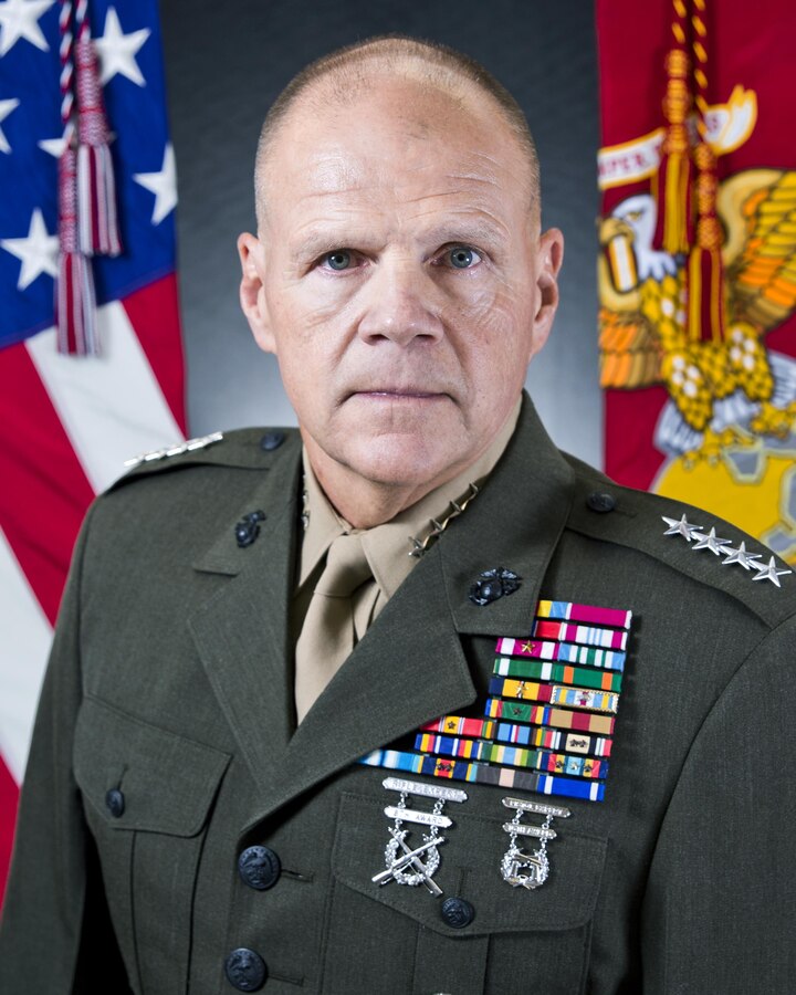 Commandant of the Marine Corps, Gen. Robert B. Neller, poses for a photo at Arlington, Va., Sept. 24, 2015. Neller posed for his official command board photo as the 37th Commandant of the Marine Corps. (U.S. Marine Corps photo by Sgt. Gabriela Garcia/Released)