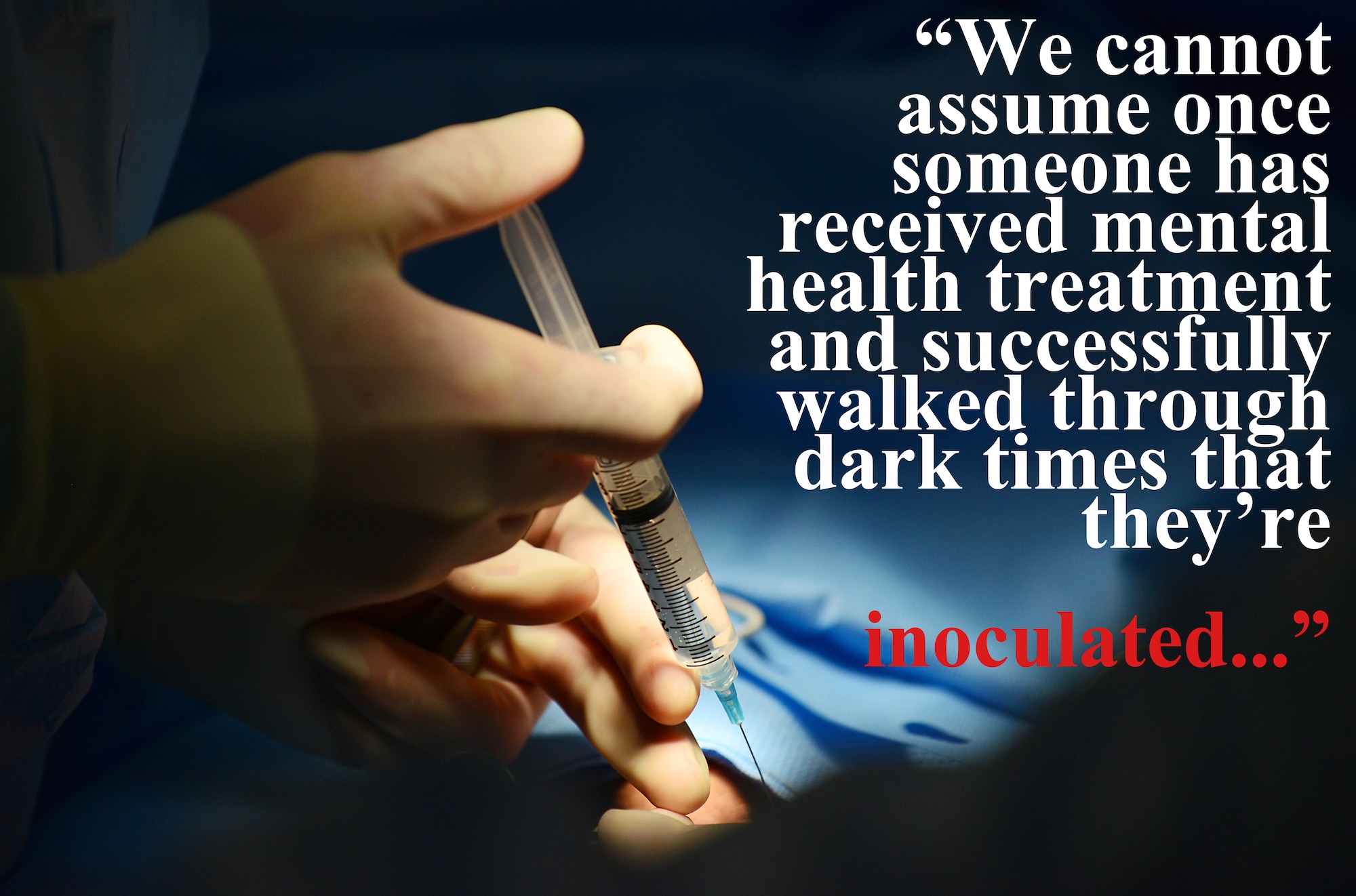 Mental health issues and factors that lead to suicide are no respecters of rank, job, gender or age. We cannot fool ourselves into thinking there’s a demographic that’s “safe” and to whom we don’t need to pay attention. Every Airman matters and we need to care for each other accordingly by investing time and building relationships. (U.S. Air Force photo illustration by Capt. David Liapis/U.S. Air Force Photo by Airman 1st Class Ryan Conroy/Released)