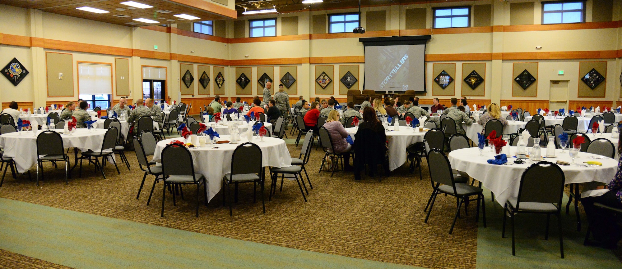 The 341st Missile Wing hosts a Storytellers event Sept. 23, 2015, at the Grizzly Bend, Malmstrom Air Force Base, Mont. Storytellers is a base supported event where Airmen, their families and friends tell stories about challenges they’ve encountered in their lives. (U.S. Air Force photo/Airman 1st Class Magen M. Reeves)