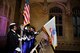 U.S. Service members assigned to the RAF Molesworth Joint Honor Guard present the colors during the Combined Joint Service Ball at King's College, Cambridge, United Kingdom, September 11, 2015. The annual Combined JSB brings together multiple services as well as nationalities to promote solidarity between the allied forces. (U.S. Air Force photo by Staff Sgt. Ashley Hawkins/Released)