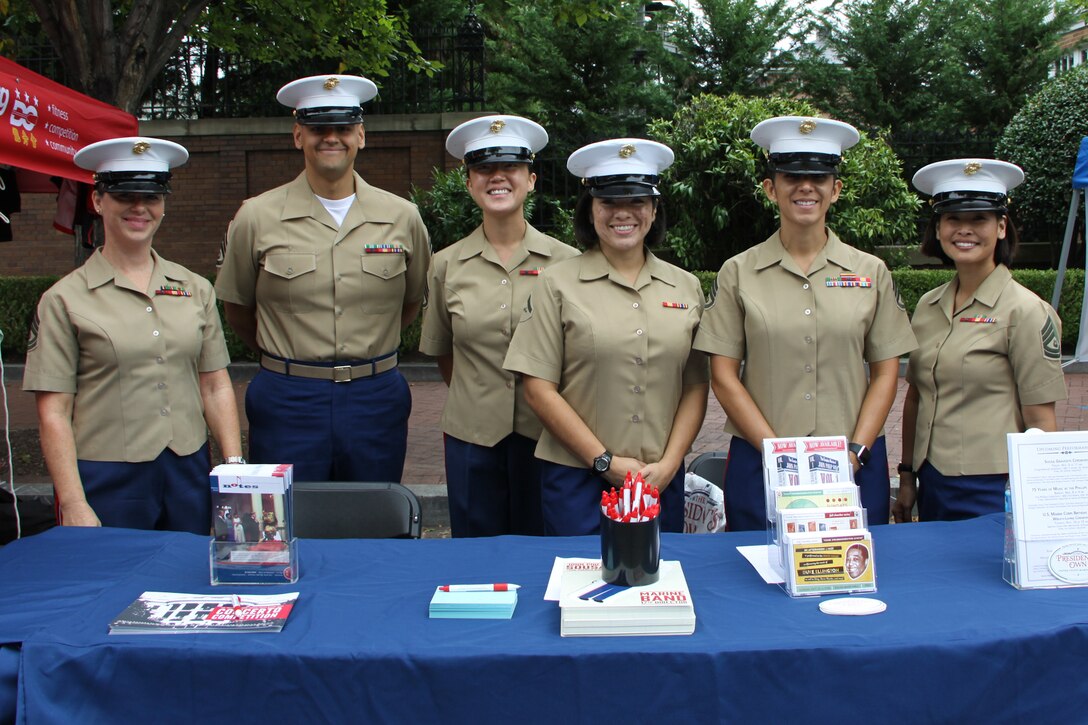 On Sept. 26, 2015, members of the Marine Band participated in the Barracks Row Festival in Washington, D.C. (U.S. Marine Corps photo by Staff Sgt. Rachel Ghadiali/released)