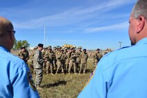 The 2nd Annual Local Incident Response Plan conference was held Sept. 23, 2015, at Malmstrom Air Force Base, Mont. Col. Chris Frederiksen, 341st Security Forces Group commander, discusses the abilities that the Airmen have to respond quickly and effectively during an emergency. (U.S. Air Force photo/Airman Daniel Brosam)