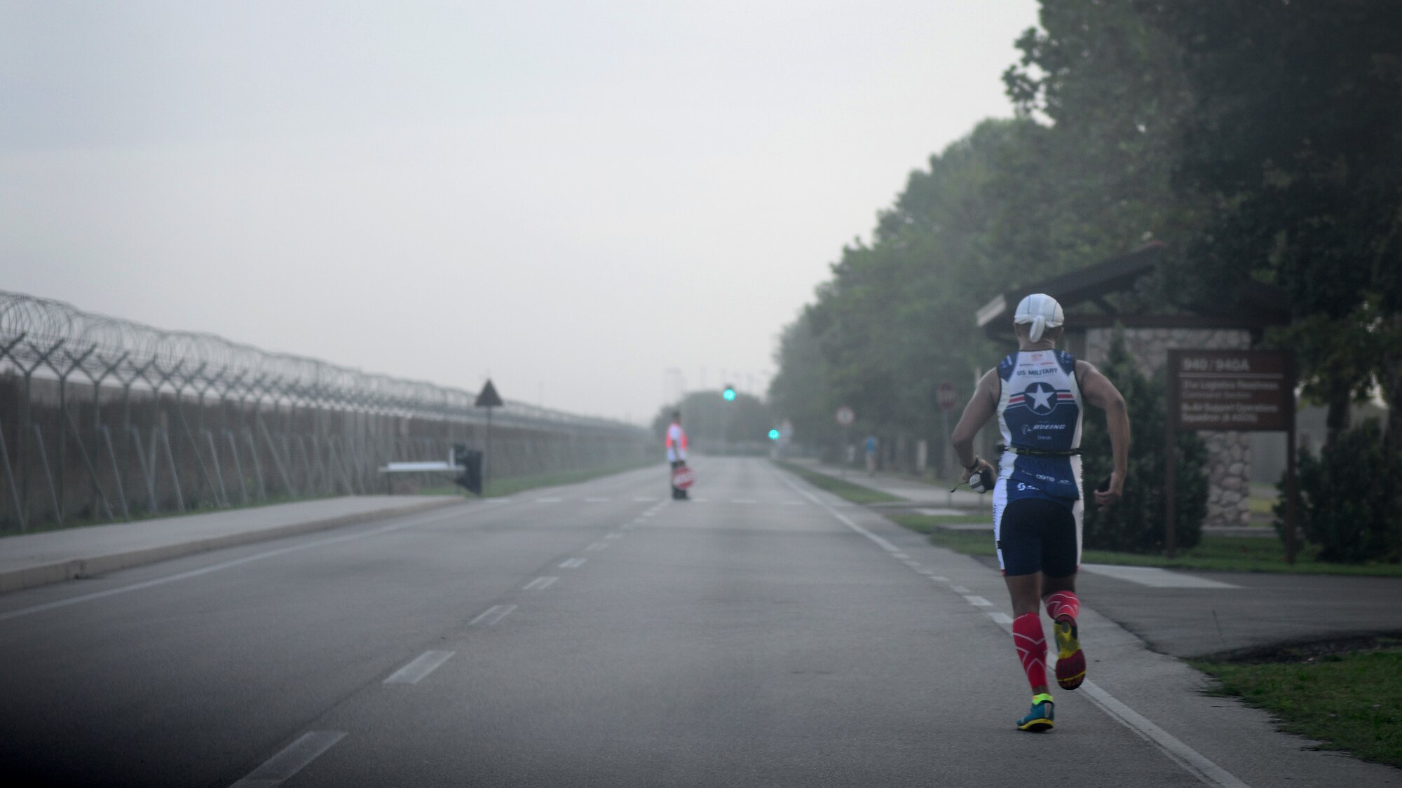 U.S. Air Force Tech. Sgt. Jose Mangrobang III, 31st Surgical Operations Squadron operation room NCO in charge, runs during Team Aviano’s 9th annual Aviano Half Marathon, Sept. 9, 2015. In addition to the 13.1 mile race, runners also participated in a 10k Run, family 5k run/walk and a children’s one-mile fun run. (U.S. Air Force photo by Senior Airman Areca T. Bell/Released)