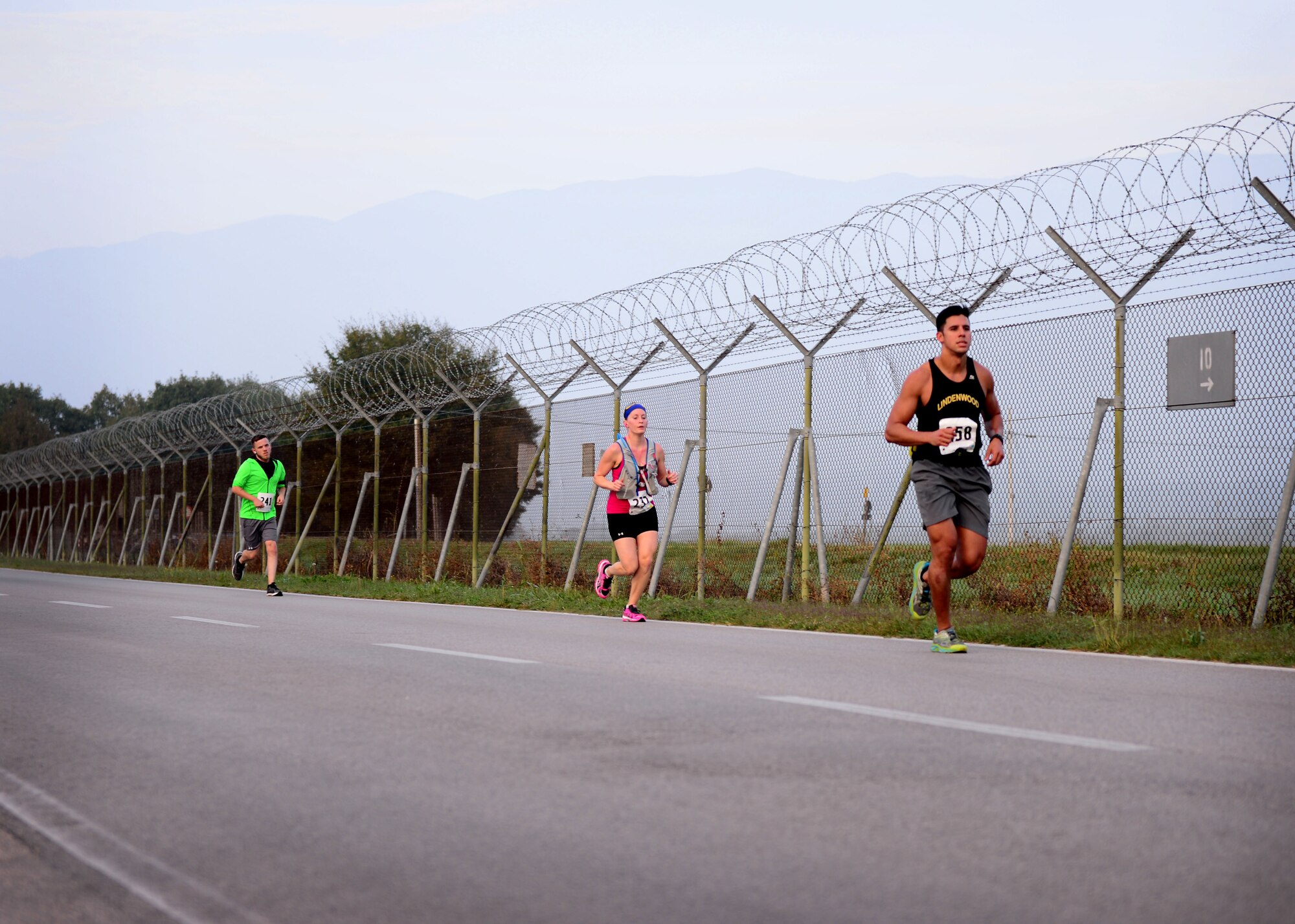 Participants run during Team Aviano’s 9th annual Aviano Half Marathon, Sept. 9, 2015. In addition to the 13.1 mile race, runners also participated in a 10k Run, family 5k run/walk and a children’s one-mile fun run. (U.S. Air Force photo by Senior Airman Areca T. Bell/Released)