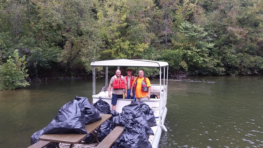 On Saturday, September 26, 2015 the U.S. Army Corps of Engineers, Paintsville Kiwanis, Kentucky Department of Fish and Wildlife, Carl D. Perkins Job Corps and Jenny Wiley State Park met at Terry Boat Ramp to launch boats and perform a debris sweep on Dewey Lake. This was the second annual National Public Lands Day event to be held at Dewey Lake.