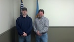 Joseph Henshaw, left, and Joseph Gensel, right, DLA Distribution Tobyhanna, Pa., have been awarded the DLA Distribution Team of the Quarter award for second quarter, fiscal year 2015.