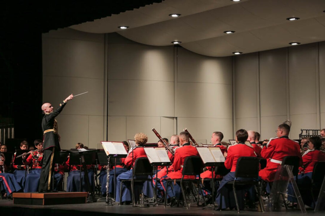 On Sept. 19, 2015, the Marine Band performed at Lenoir-Rhyne University in Hickory, N.C., as part of its National Tour. (U.S. Marine Corps photo by Staff Sgt. Rachel Ghadiali/released)