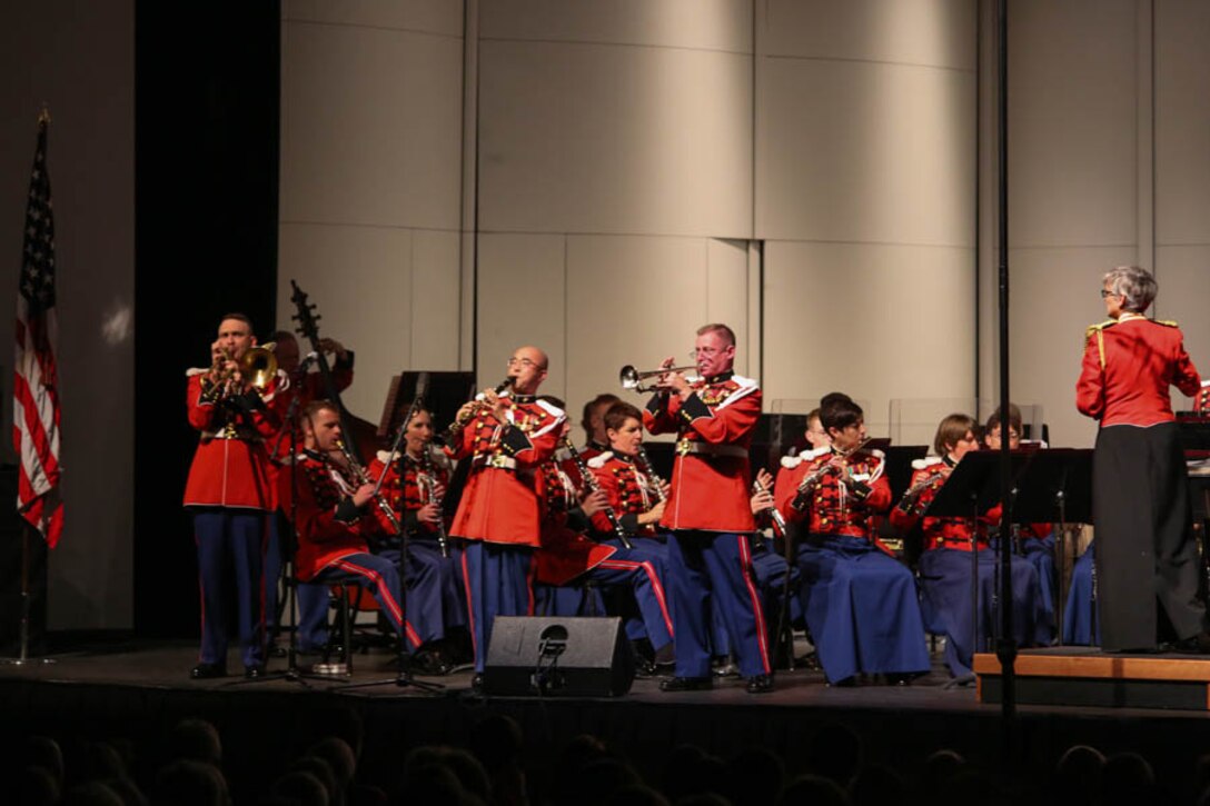 On Sept. 19, 2015, the Marine Band performed at Lenoir-Rhyne University in Hickory, N.C., as part of its National Tour. (U.S. Marine Corps photo by Staff Sgt. Rachel Ghadiali/released)
