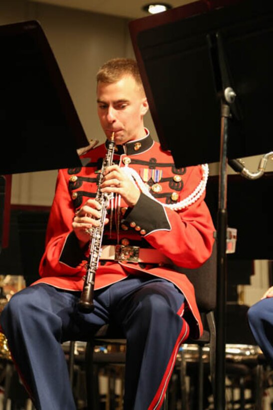 On Sept. 19, 2015, the Marine Band performed at Lenoir-Rhyne University in Hickory, N.C., as part of its National Tour. (U.S. Marine Corps photo by Staff Sgt. Rachel Ghadiali/released)
