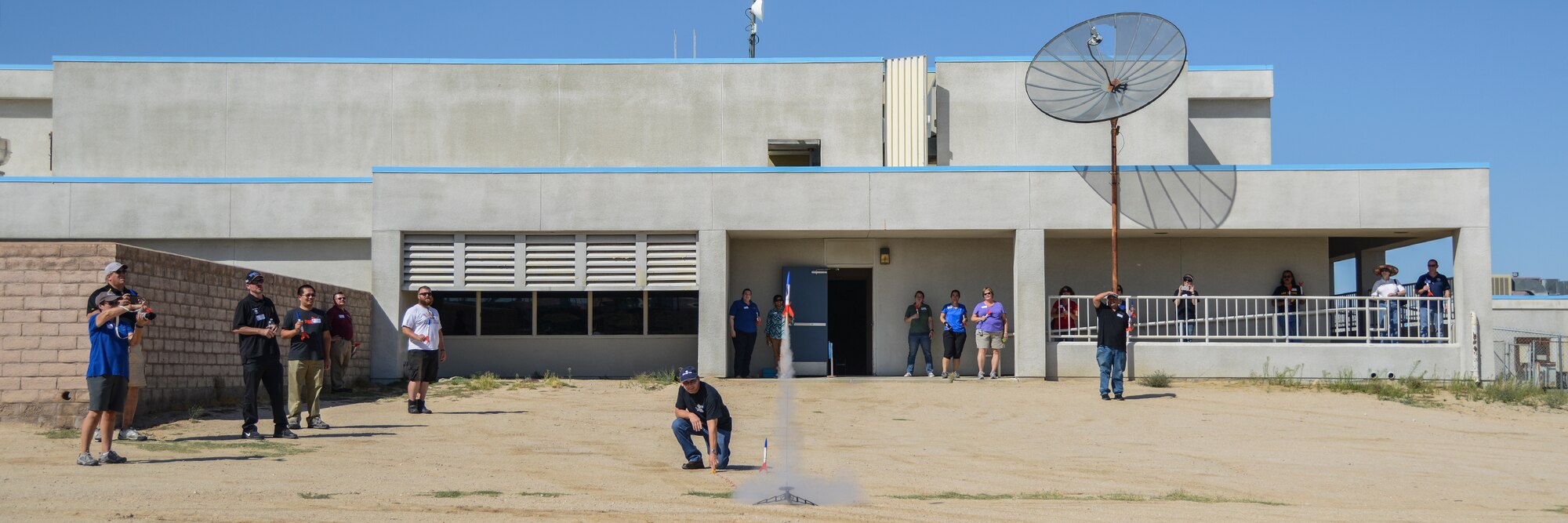 The Air Force Association (AFA) William J. “Pete” Knight Chapter invited Antelope Valley educators to a workshop where they learned about using model rocketry in the classroom Sept. 26. The workshop ended with a model rocket launch at Branch Elementary School. (U.S. Air Force photo by Rebecca Amber)