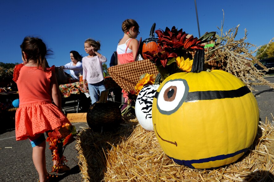 The pumpkin patch at the fall festival at Minot Air Force Base, N.D. Sept. 26, 2015. The fall festival was hosted by the 91st Missile Wing and had several different fundraising activities for Airmen and their families on the base. (U.S. Air Force photo by Staff Sgt. Chad Trujillo) 
