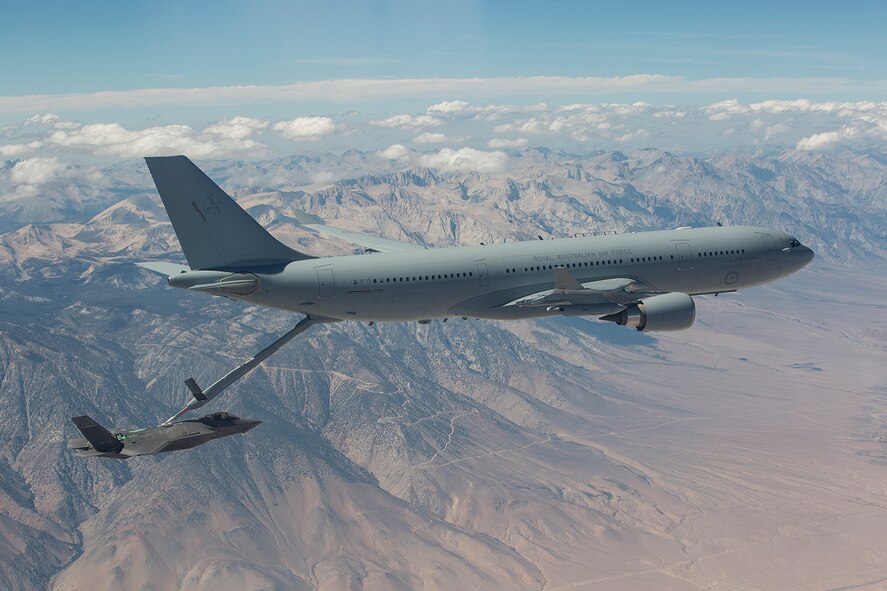 The KC-30A has two refueling systems – the hose-and-drogue and Advanced Refueling Boom System. The two different refueling systems allow RAAF to support a wide range of coalition aircraft on Operation OKRA where a KC-30A is currently deployed to support combat operations against in the Middle East. (Courtesy photo) 