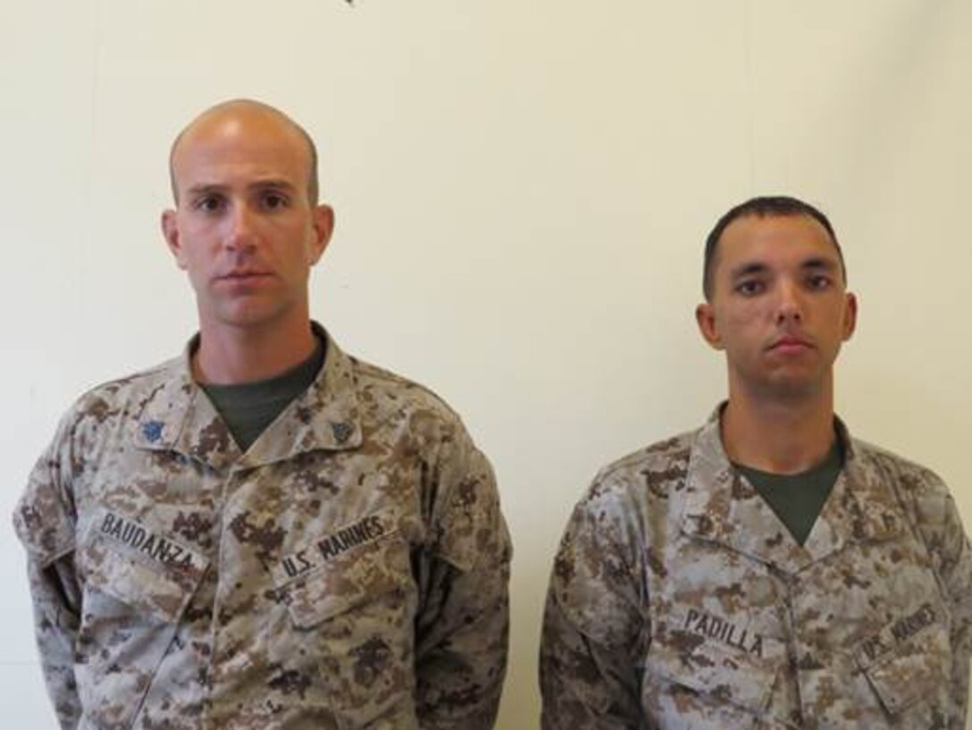 25 Sept 2015 - Coach of the week, Sgt Baudanza Jr, Anthony M. with MALS-29 and High Shooter PFC Padilla, Joseph M. shot a 344 with MALS-29