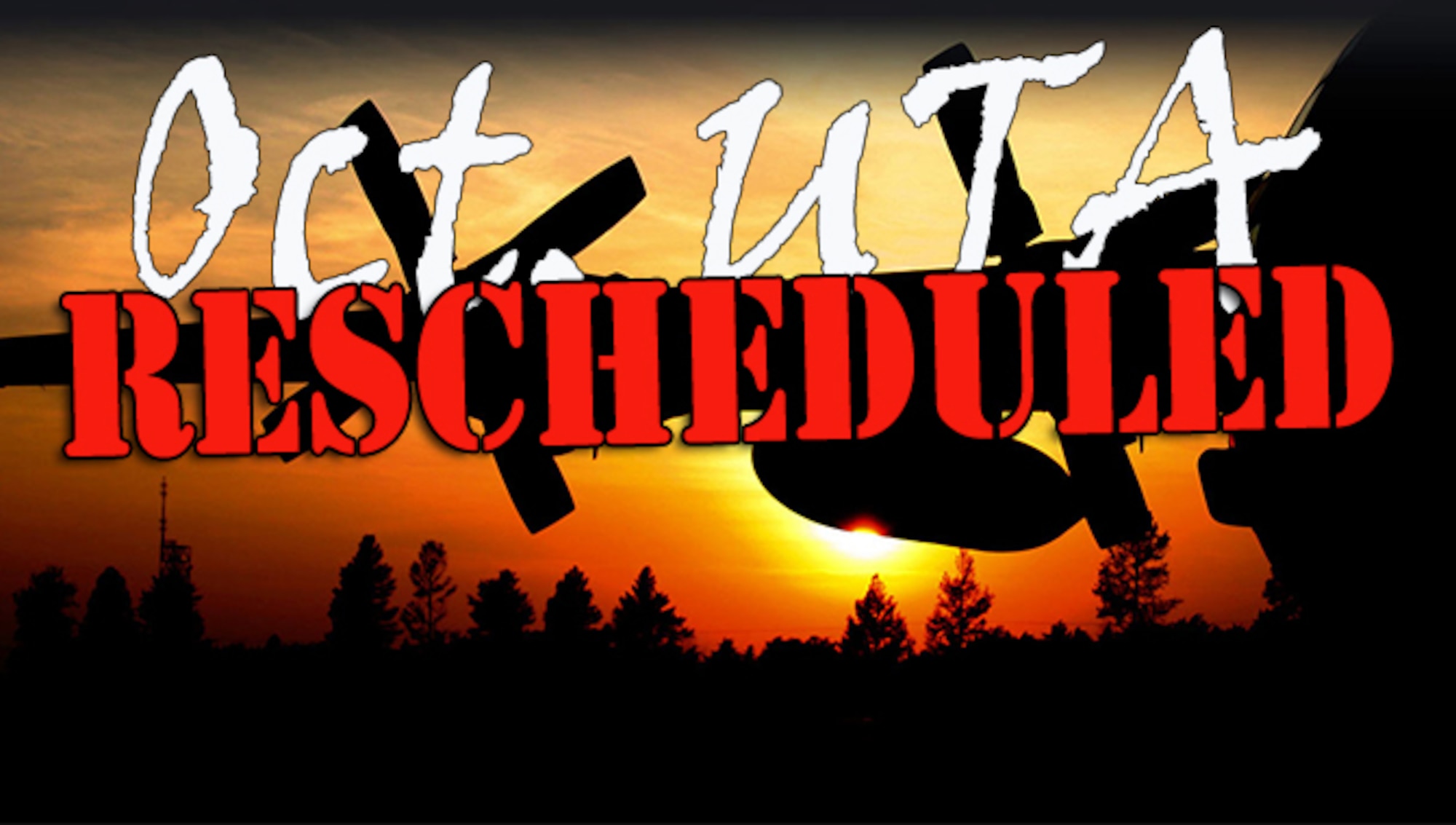Due to FY16 funding uncertainty, the 94th Airlift Wing has postponed the October Unit Training Assembly (UTA) weekend, previously scheduled for Oct. 3-4, 2015. The Oct. 3, 2015 UTA has been rescheduled to March 4, 2016 in conjunction with the March UTA weekend, and the Oct. 4, 2015 UTA has been rescheduled to April 1, 2016 in conjunction with the April UTA weekend. (U.S. Air Force Graphic/Staff Sgt. Daniel Phelps)