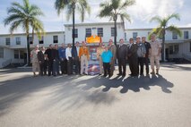 U.S. Marine Corps Maj. Gen. Daniel J. O'Donohue (left), Commanding General of 1st Marine Division receives a quilt from members of the Navajo Nation during a visit to Marine Corps Base Camp Pendleton, Calif., Sept. 28, 2015. The Navajo code talkers took part in every assault the U.S. Marines conducted in the Pacific from 1942 to 1945. They served in all six Marine divisions, Marine Raider Battalions and Marine parachute units, transmitting messages by telephone and radio in their native language that enemy forces were never able to break. (U.S. Marine Corps photo by Lance Cpl. Adrianna R. Lincoln 1st Marine Division Combat Camera/Released)