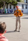 Navajo Code Talker Roy Hawthorn, a native of Lupton, Arizona, addresses the audience during a commemoration ceremony for the Navajo Code Talkers at Marine Corps Base Camp Pendleton, Calif., Sept. 28, 2015. The Navajo code talkers took part in every assault the U.S. Marines conducted in the Pacific from 1942 to 1945. They served in all six Marine divisions, Marine Raider Battalions and Marine parachute units, transmitting messages by telephone and radio in their native language that enemy forces were never able to break. (U.S. Marine Corps photo by Lance Cpl. Adrianna R. Lincoln 1st Marine Division Combat Camera/ Released)