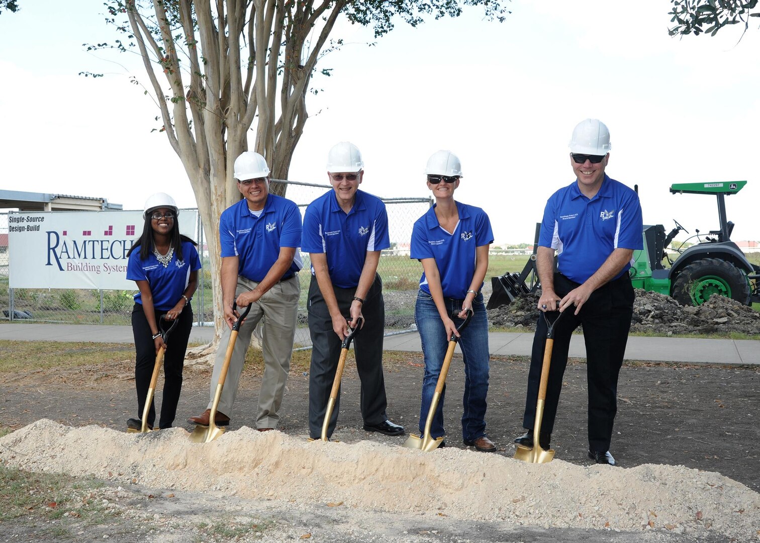 Randolph Field Independent School District board members break ground for the new high school campus Sept. 24 at Joint Base San Antonio-Randolph.

