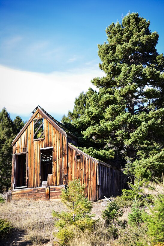 Abandoned buildings are scattered throughout Marysville, Mont. This once booming gold mining town was built and established around the Drumlummon Mine in 1876, by founder Thomas Cruse and was once one of the richest mining towns of its era. The Marysville mining district produced about $50 million in gold during its heyday. (U.S. Air Force photo/Tech. Sgt. Chad Thompson)