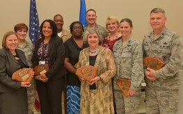 Project Safety Through Alcohol Responsibility (S.T.A.R.), presented awards to their leadership and management team members at the Chapel Annex on Joint Base Charleston – Air Base, S.C., Sept. 30, 2015. During Project S.T.A.R., JB Charleston did not experience any alcohol-related car crashes in 2014 or 2015.