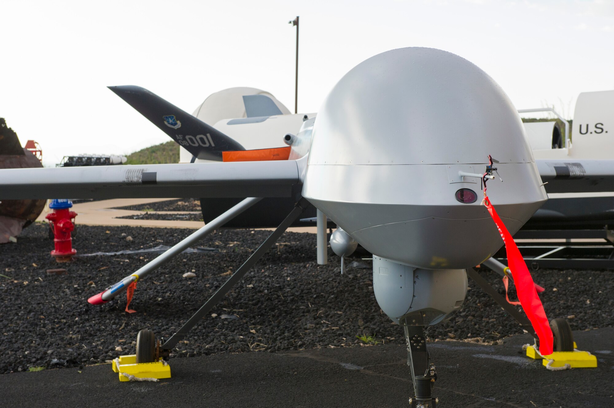 An MQ-1 Predator sits on display at the New Mexico Museum of Space History in Alamogordo N.M. during the 68th Air Force Ball on Sept. 25. This year’s Air Force Ball honored the 68 years the United States Air Force has been an independent organization. The ball included a social hour and a presentation by the fifth Chief Master Sergeant of the Air Force, Robert Gaylor. 