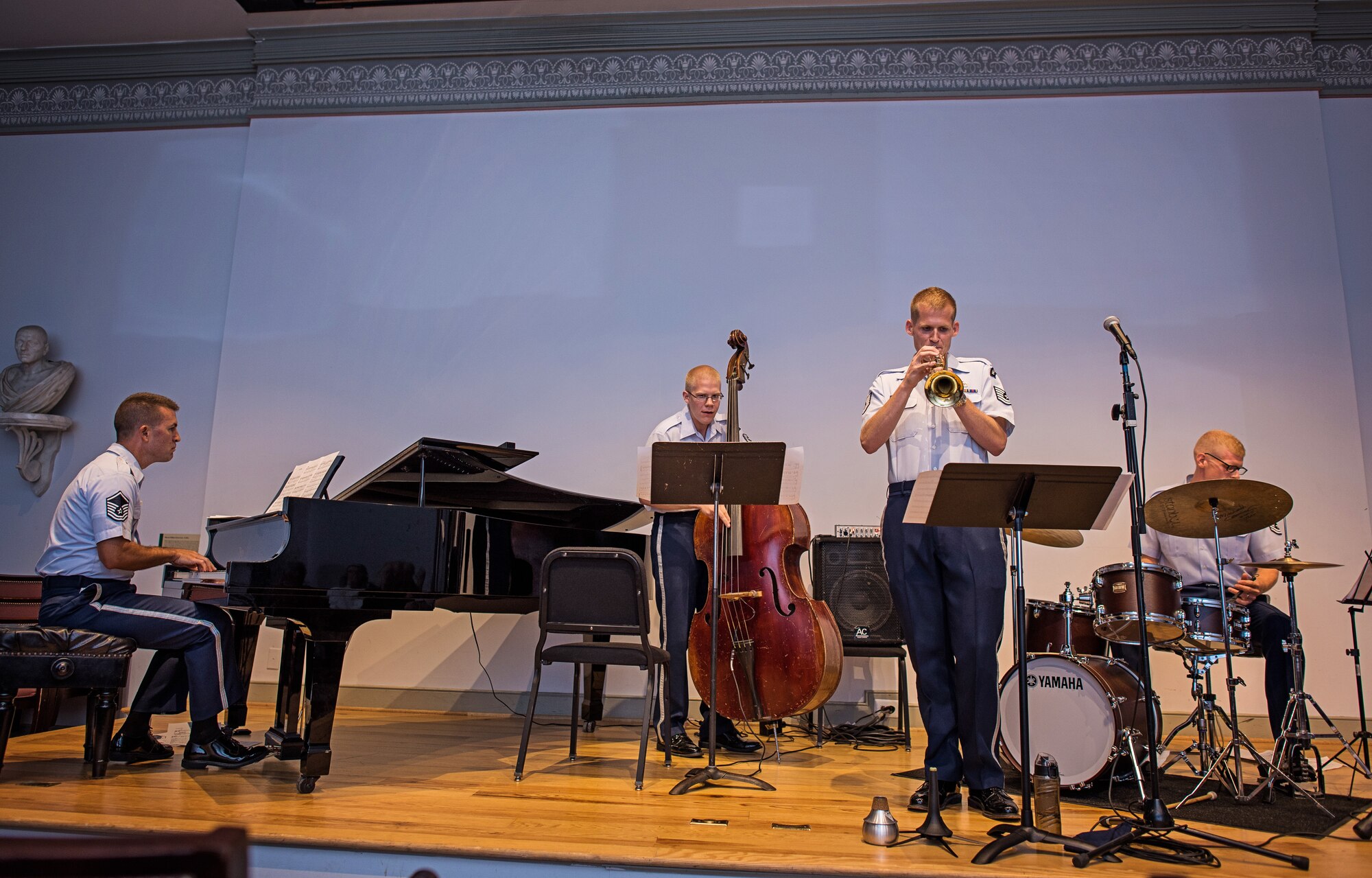 Members of the Airmen of Note perform at the Lyceum: Alexandria's History Museum during a recent chamber concert. (Air Force photo by Senior Master Sgt. Kevin Burns/released)