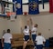 U.S. Air Force Airman 1st Class Jaylin Dinkins, 23d Component Maintenance Squadron fuel system repair journeyman, attempts a shot in a basketball tournament for Super Sports Day, Sept. 29, 2015, at Moody Air Force Base, Ga. The 23d CMS received second place honors to the 23d Security Forces Squadron. (U.S. Air Force photo by Airman 1st Class Greg Nash/Released) 