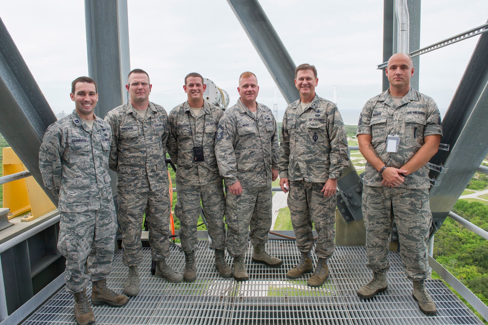 Brig. Gen. Wayne Monteith, 45th Space Wing commander, visited and met with several members of the 45th Launch Group at Cape Canaveral Air Force Station, Florida, Sept. 24, 2015, as part of his immersion here. The wing commander was introduced to the facilities they use in daily operations. (U.S. Air Force photo/Matthew Jurgens/Released) 