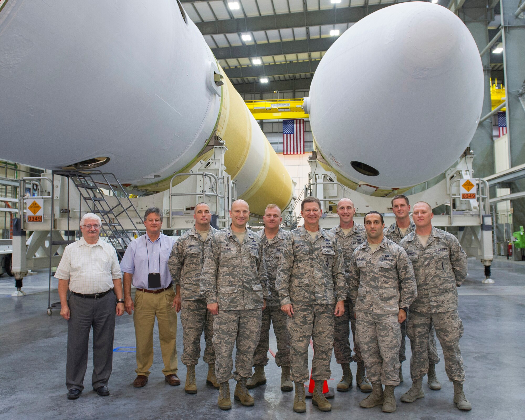 Brig. Gen. Wayne Monteith, 45th Space Wing commander, visited and met with several members of the 45th Launch Group at Cape Canaveral Air Force Station, Florida, Sept. 24, 2015, as part of his immersion here. The wing commander was introduced to the facilities they use in daily operations. (U.S. Air Force photo/Matthew Jurgens/Released) 